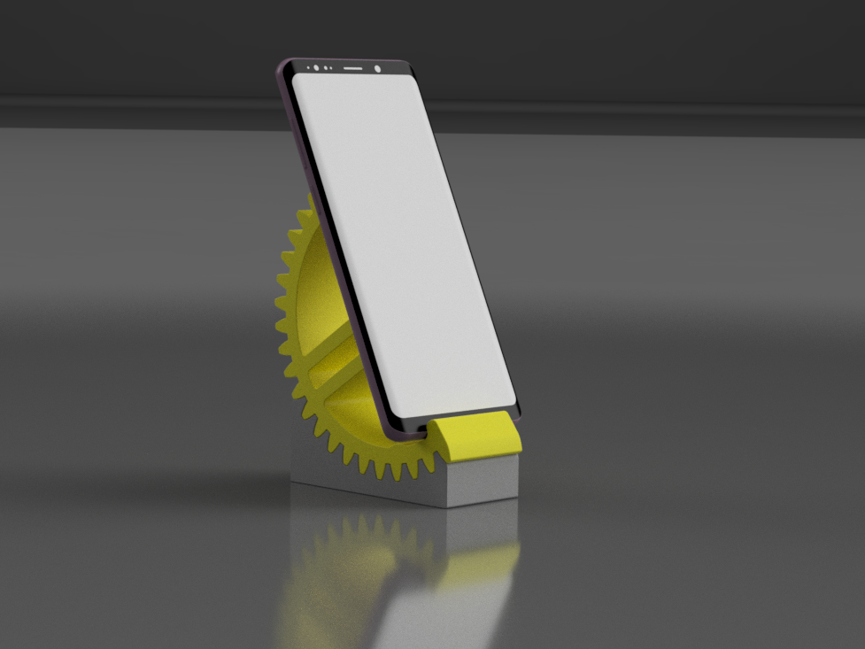 Držač telefona u vidu zupčanika sa podesivim nagibom