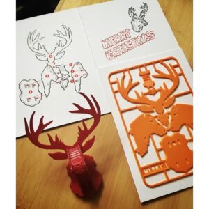 Novogodišnji irvas KIT kartica / slagalica