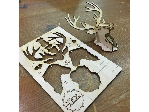 Novogodišnji irvas KIT kartica / slagalica - Slika 2