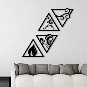 Zidni ukras 4 Elementa: Voda, Vatra, Vazduh Zemlja