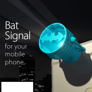 Svetlosni signal u obliku Betmen znaka za blic od telefona