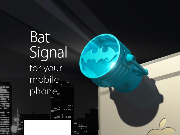 Svetlosni signal u obliku Betmen znaka za blic od telefona